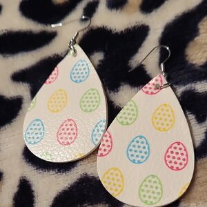 Colorful Egg Pattern Teardrop Earrings